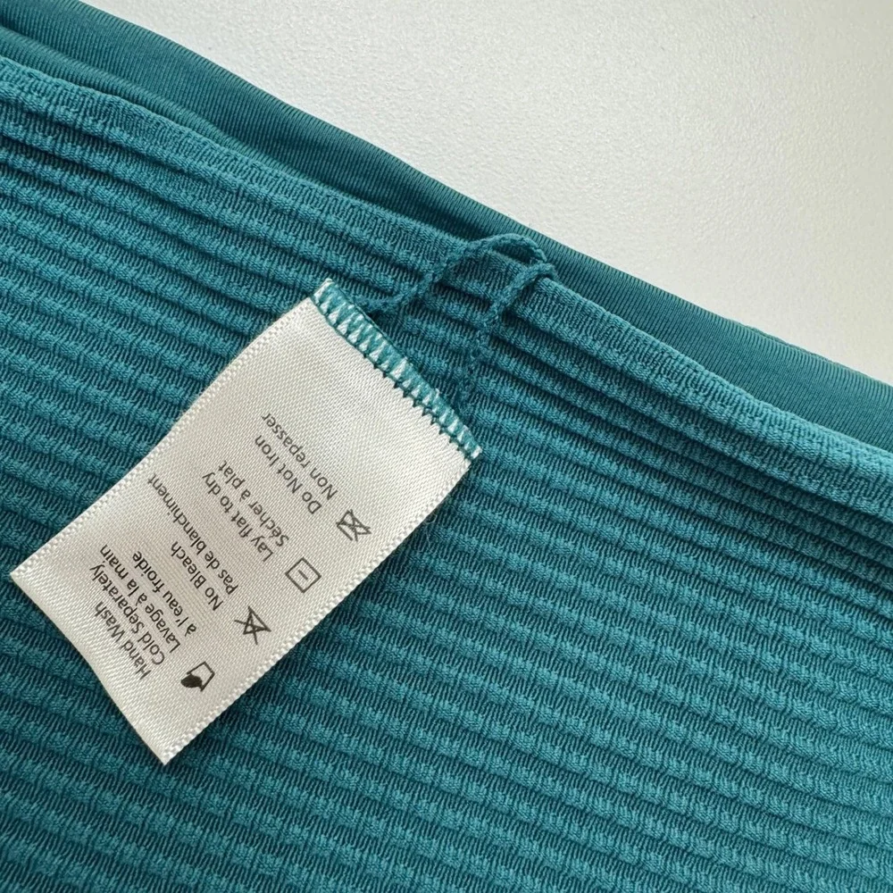 L Space Bikini Bottoms Womens Small Teal Desi Ribbed High Waist Beach Coastal